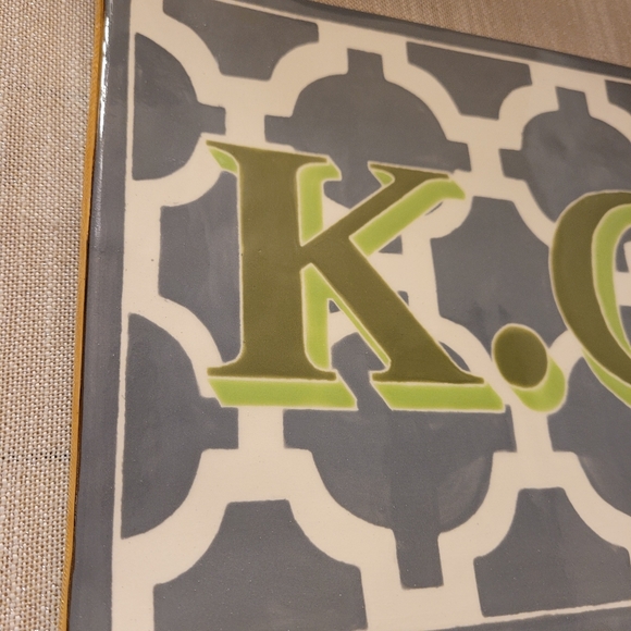 Jill Rosenwald Signed Ceramic Monogram K. G Tray - Picture 5 of 12